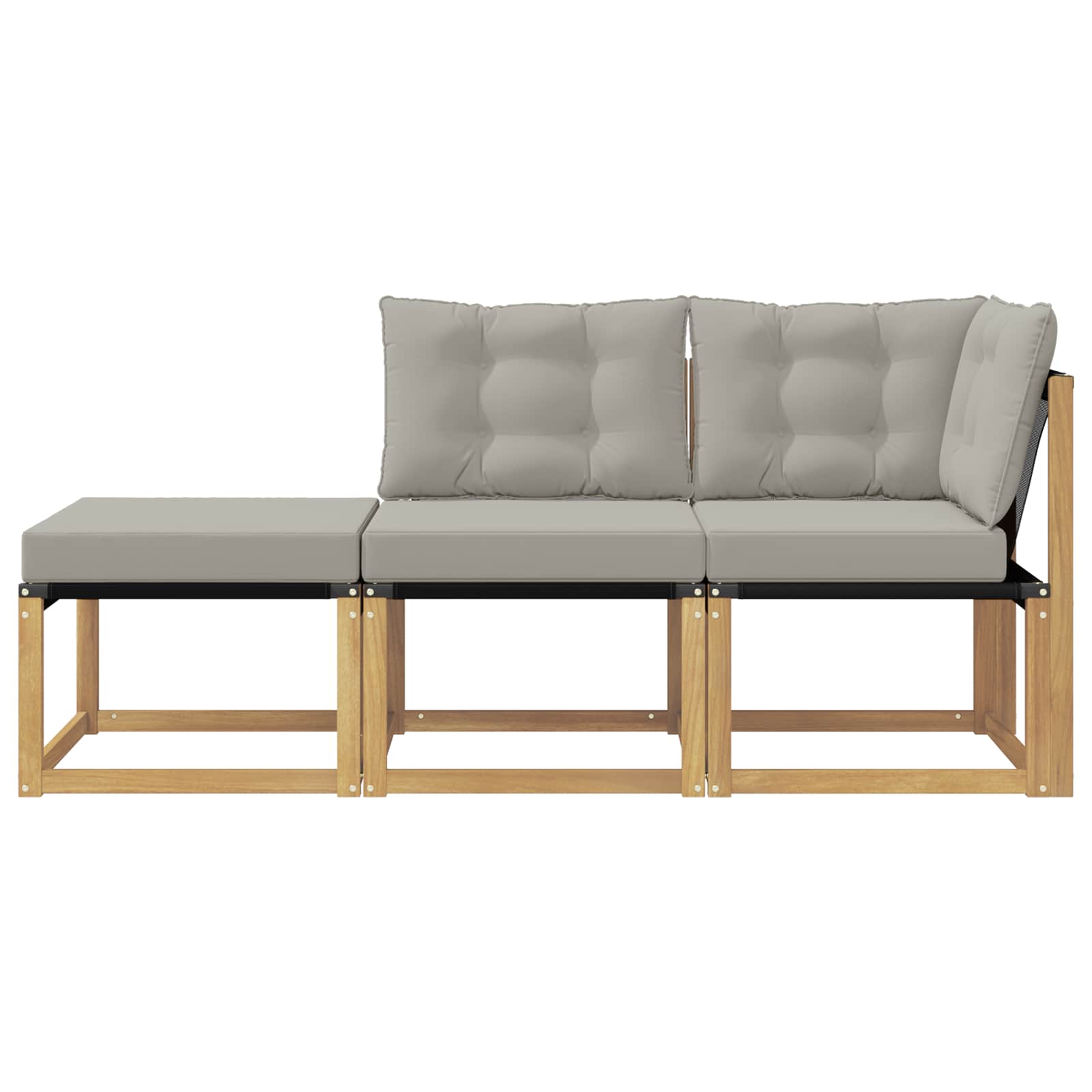 Sectional Sofa Einheiten mit Kissen 3 Stück Weiß