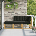 Sectional Sofa Einheiten mit Kissen 3 Stück Weiß