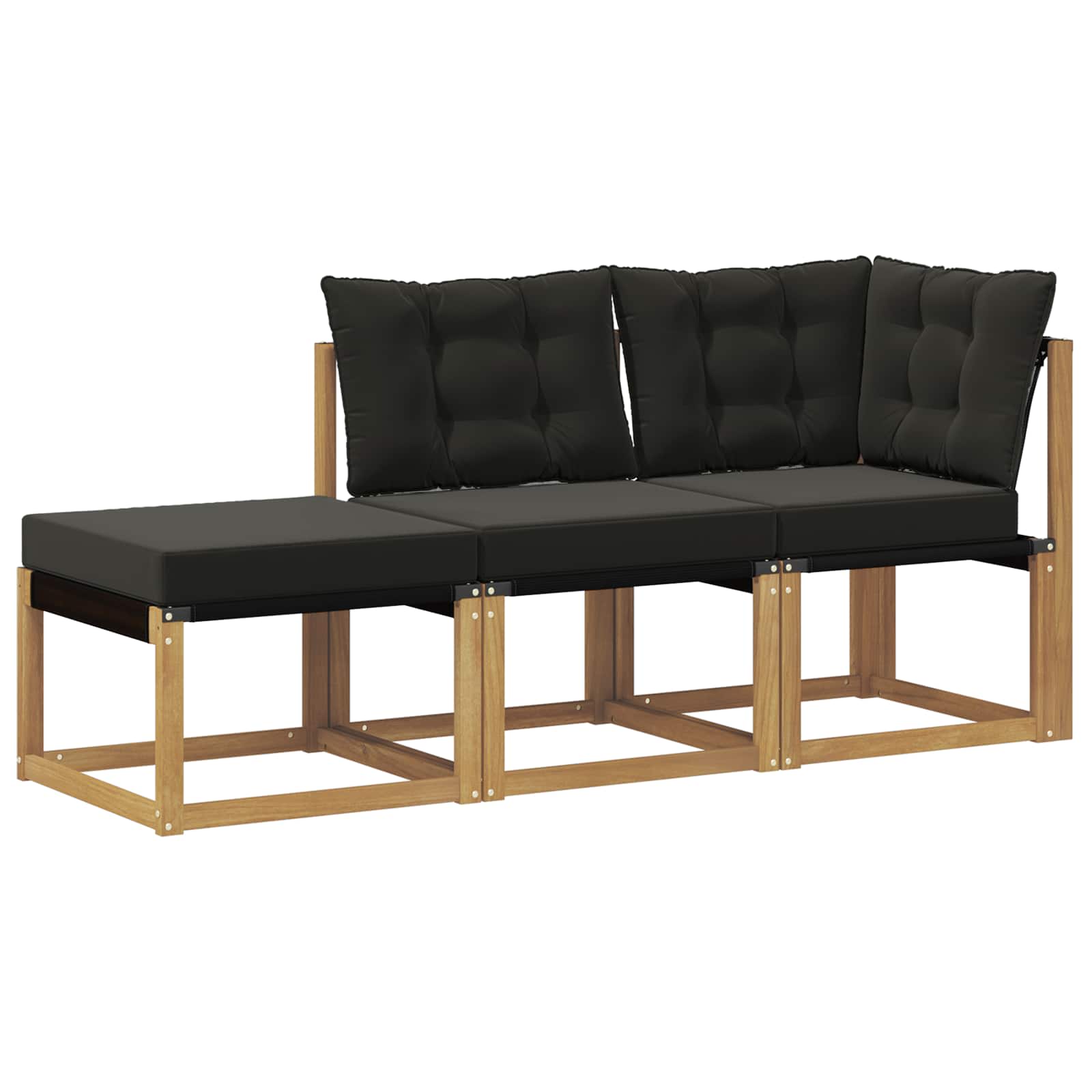 Sectional Sofa Einheiten mit Kissen 3 Stück Weiß