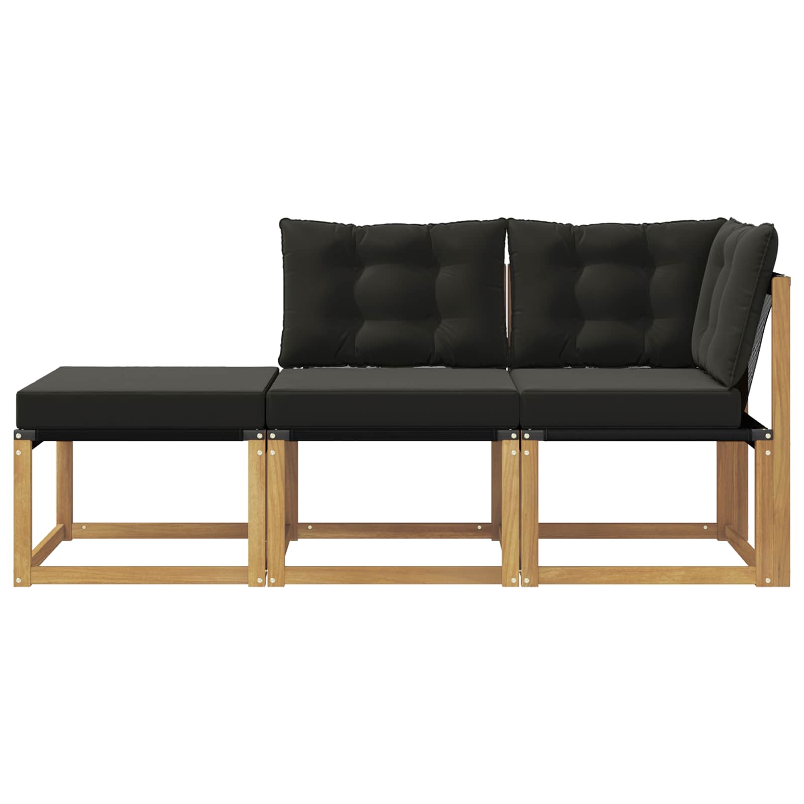 Sectional Sofa Einheiten mit Kissen 3 Stück Weiß