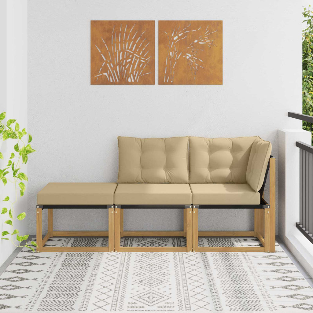 Sectional Sofa Einheiten mit Kissen 3 Stück Weiß