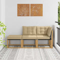 Sectional Sofa Einheiten mit Kissen 3 Stück Weiß