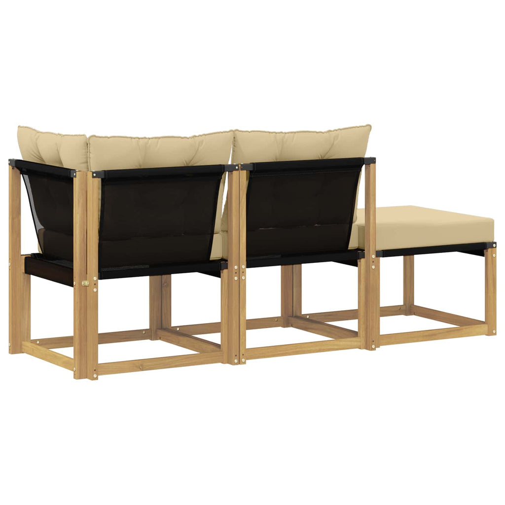 Sectional Sofa Einheiten mit Kissen 3 Stück Weiß