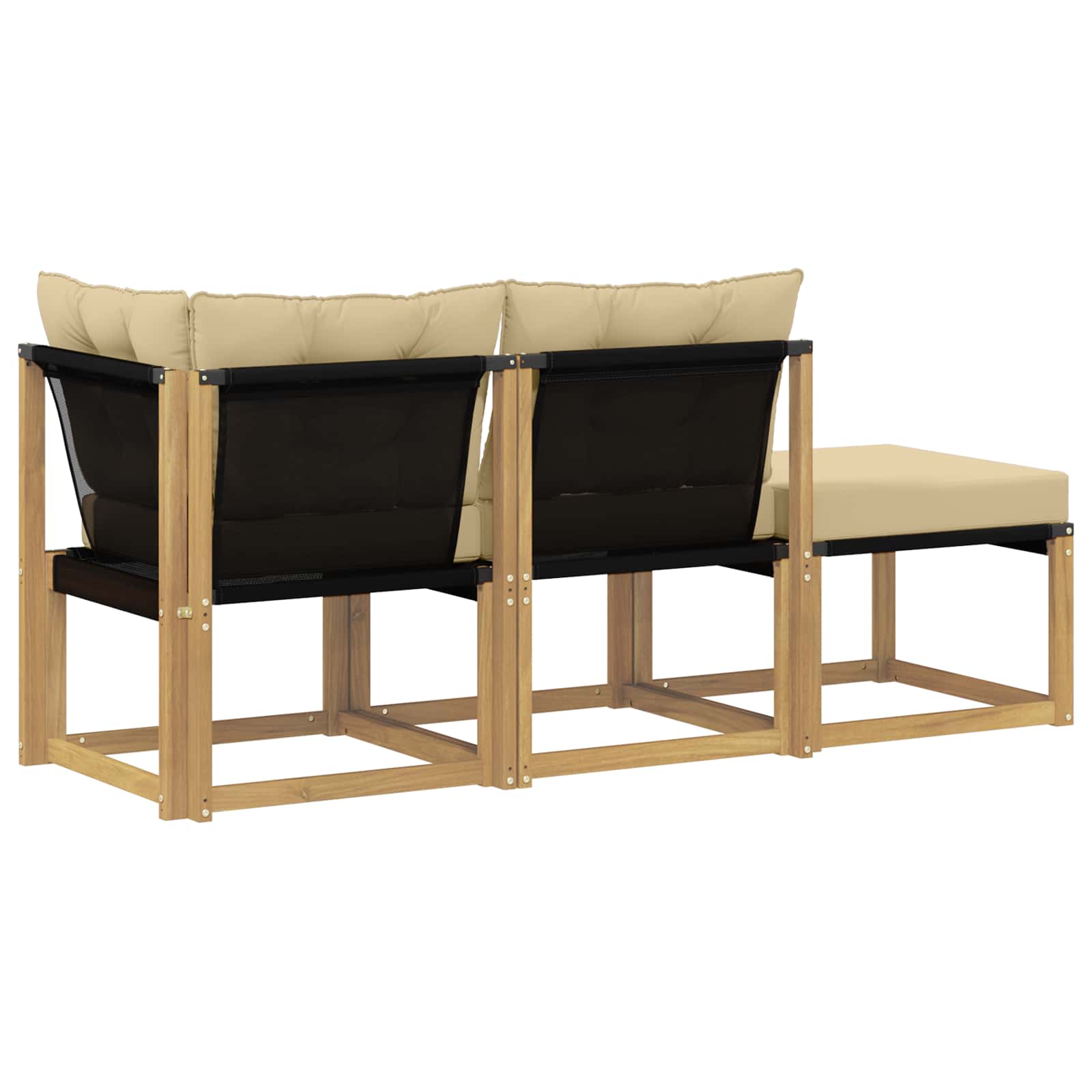 Sectional Sofa Einheiten mit Kissen 3 Stück Weiß