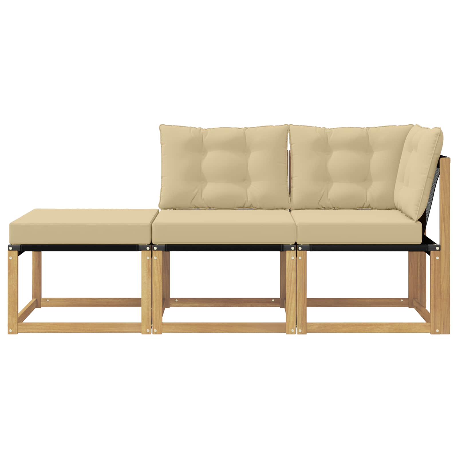 Sectional Sofa Einheiten mit Kissen 3 Stück Weiß