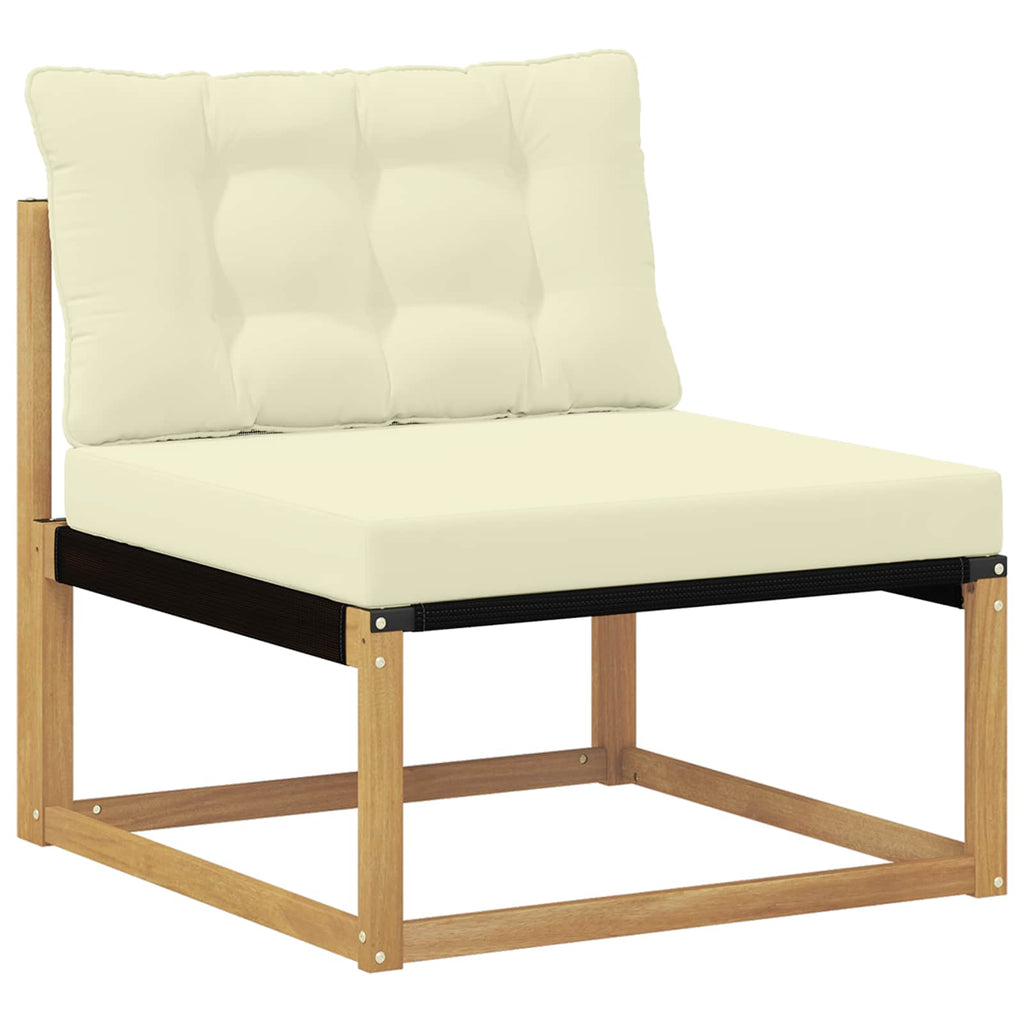 Outdoor Mittelsofa mit Kissen Weiß 79 x 83 x 73 cm Stahl