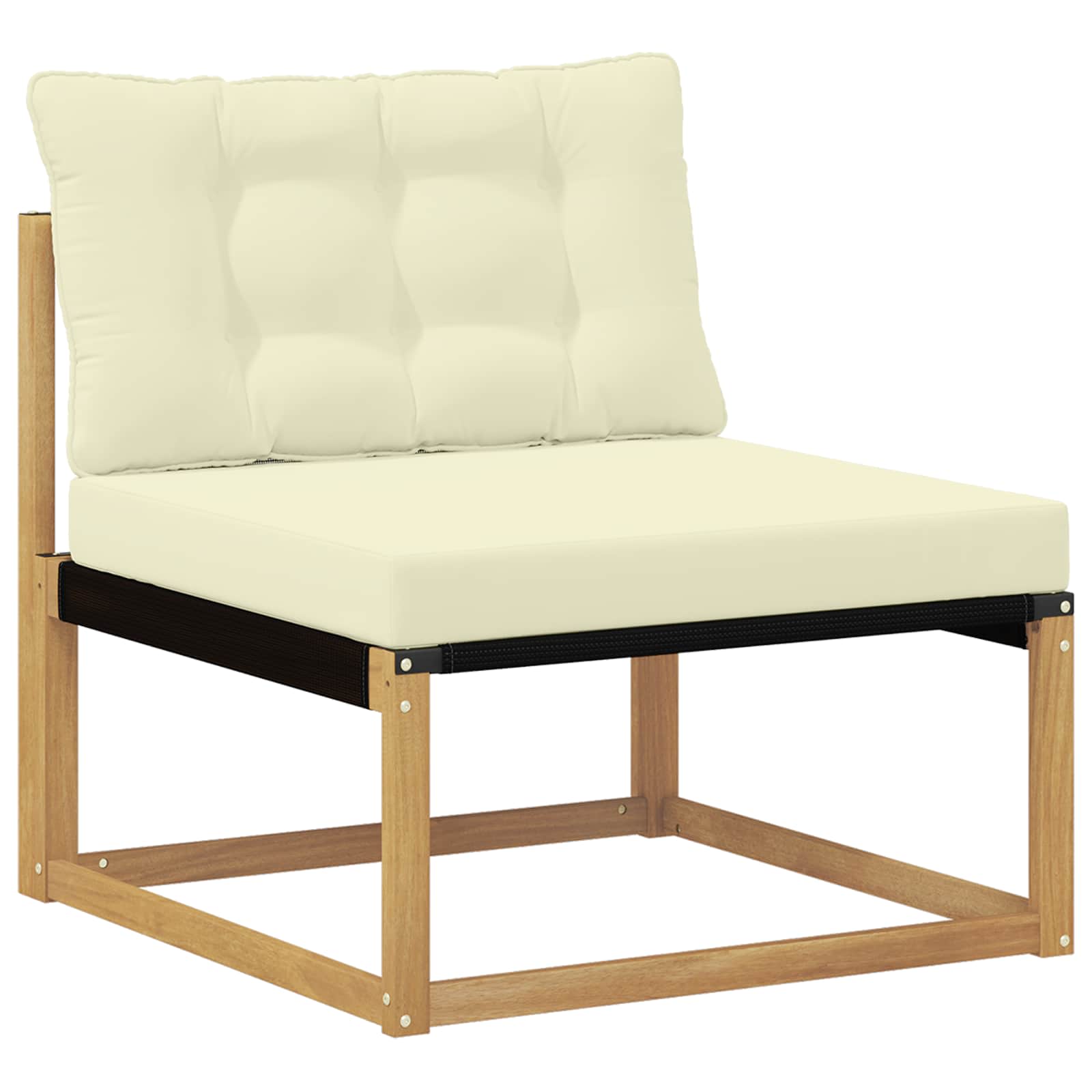 Outdoor Mittelsofa mit Kissen Weiß 79 x 83 x 73 cm Stahl