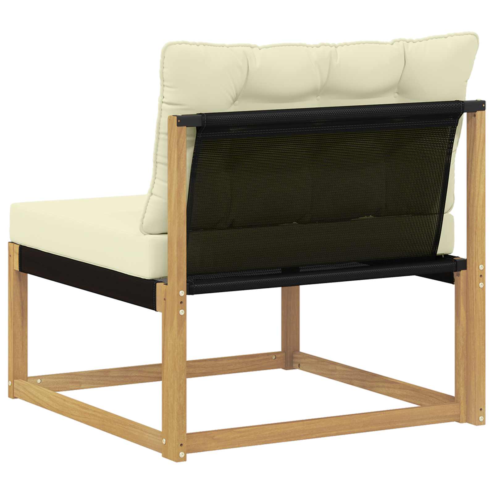 Outdoor Mittelsofa mit Kissen Weiß 79 x 83 x 73 cm Stahl