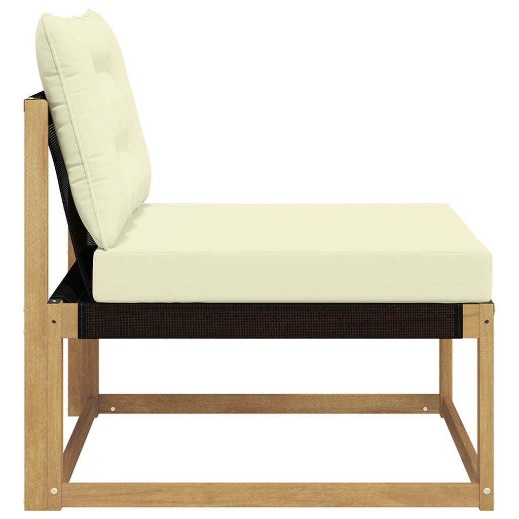Outdoor Mittelsofa mit Kissen Weiß 79 x 83 x 73 cm Stahl