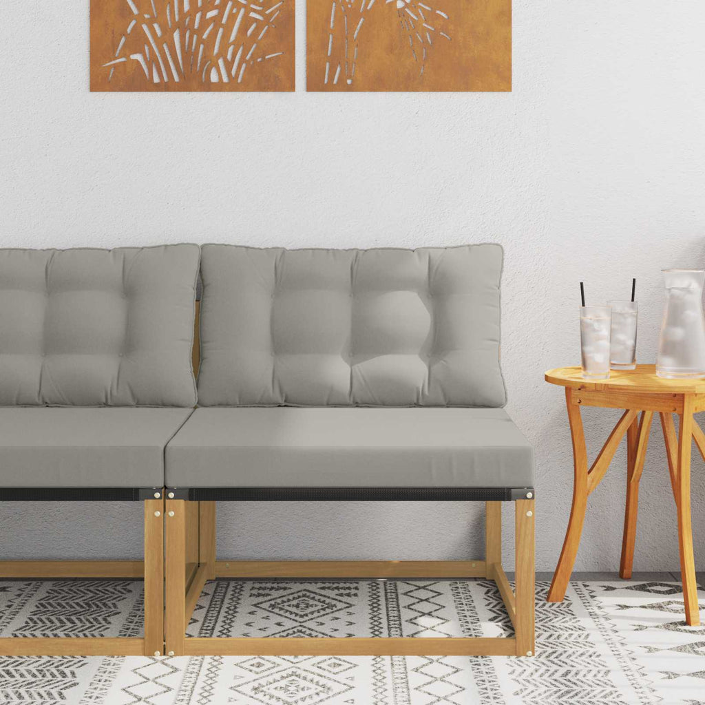 Outdoor Mittelsofa mit Kissen Weiß 79 x 83 x 73 cm Stahl