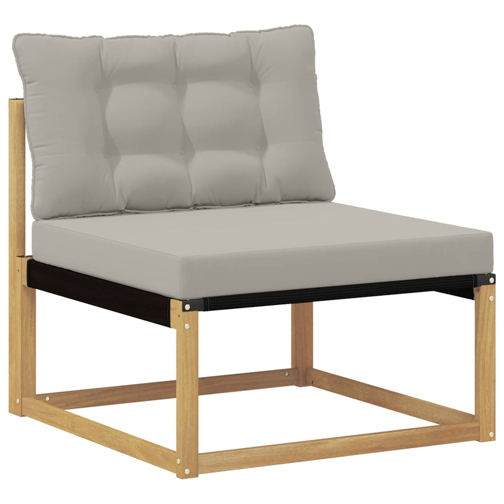 Outdoor Mittelsofa mit Kissen Weiß 79 x 83 x 73 cm Stahl