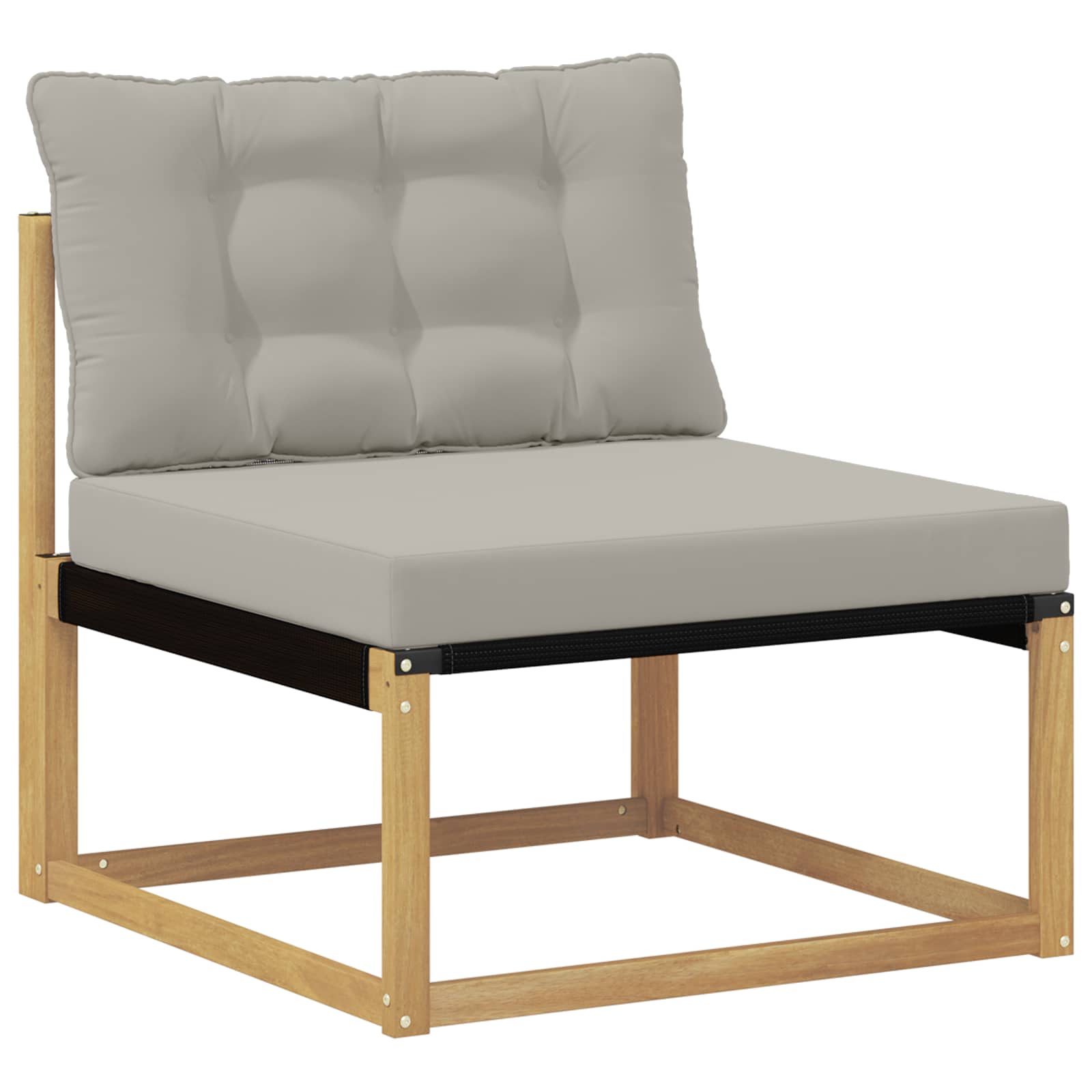 Outdoor Mittelsofa mit Kissen Weiß 79 x 83 x 73 cm Stahl