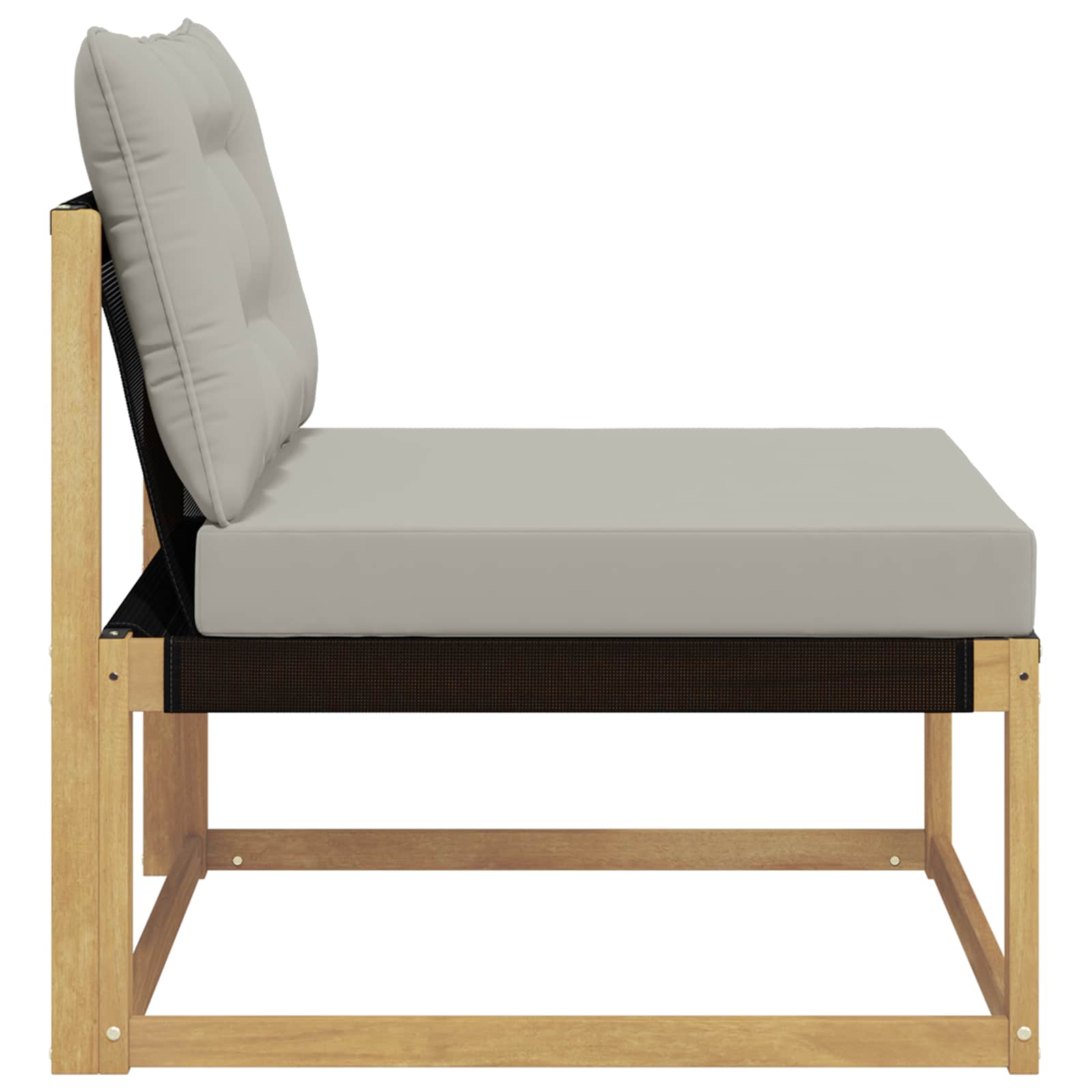 Outdoor Mittelsofa mit Kissen Weiß 79 x 83 x 73 cm Stahl