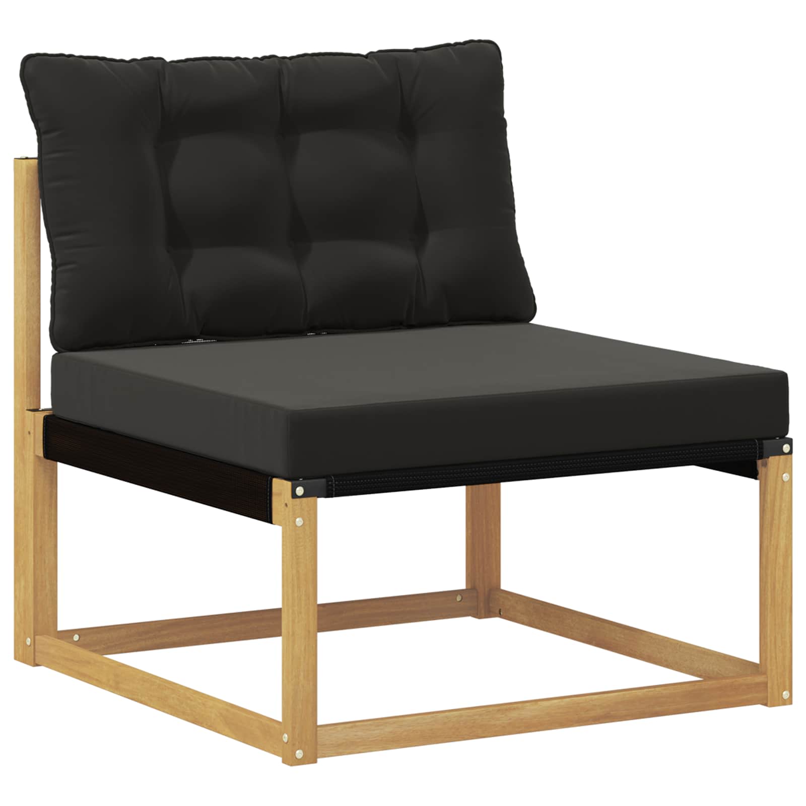 Outdoor Mittelsofa mit Kissen Weiß 79 x 83 x 73 cm Stahl