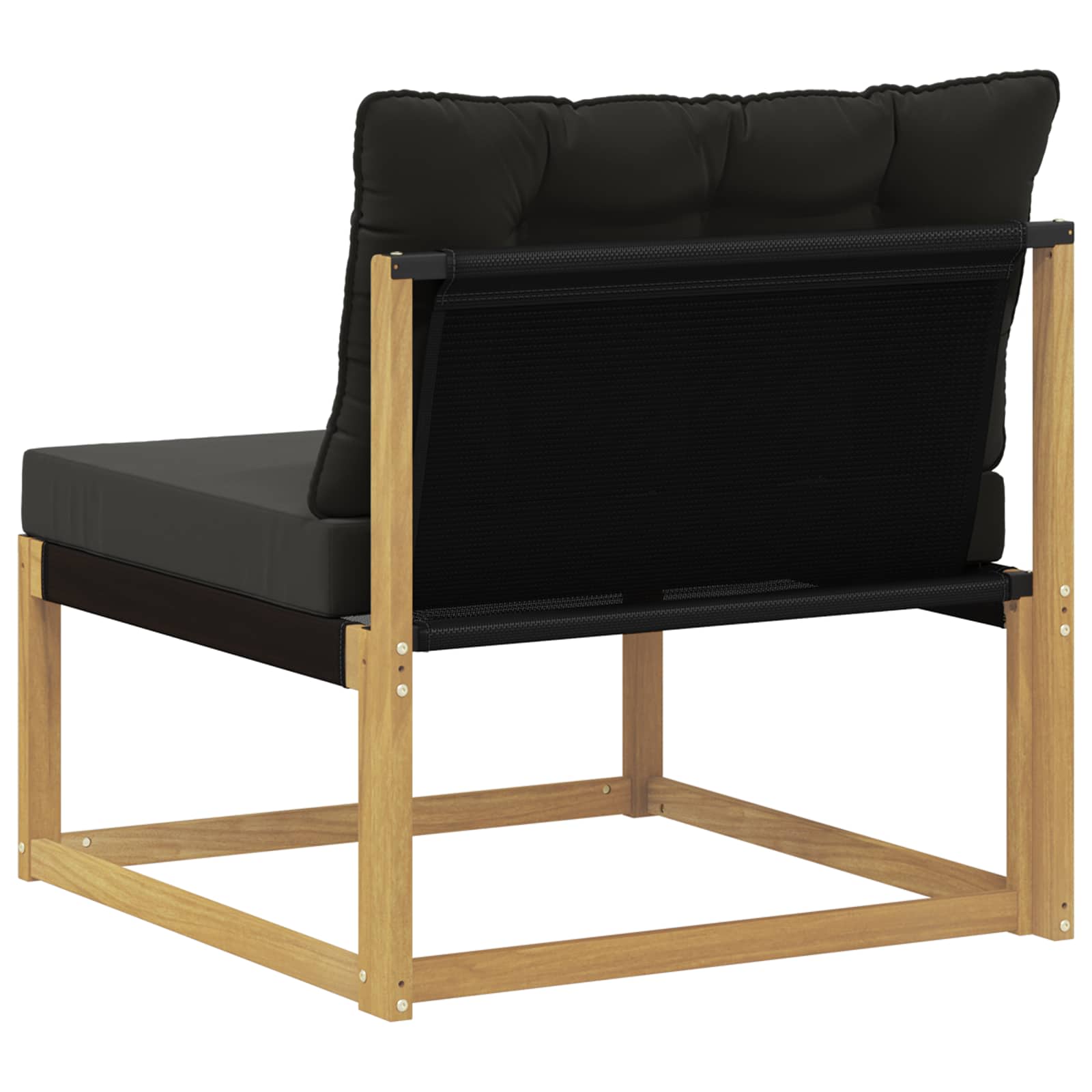 Outdoor Mittelsofa mit Kissen Weiß 79 x 83 x 73 cm Stahl