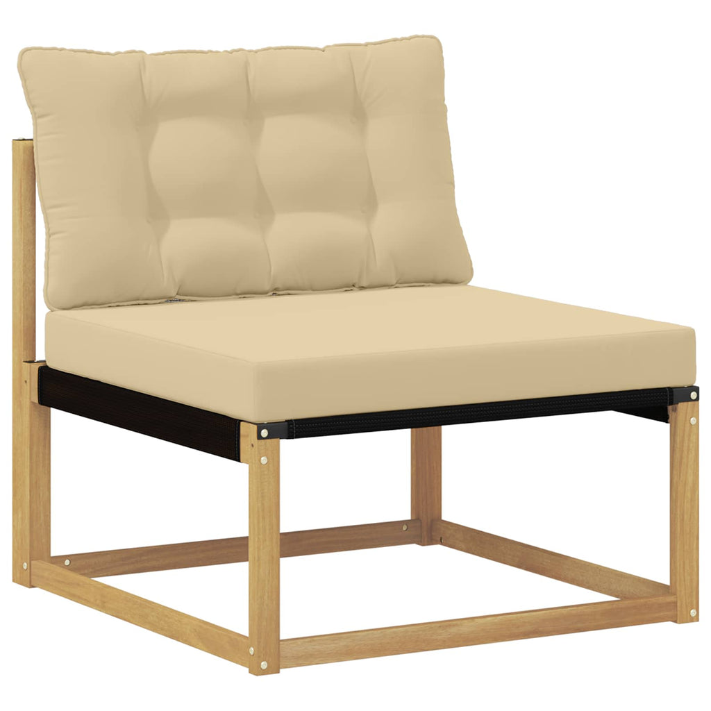 Outdoor Mittelsofa mit Kissen Weiß 79 x 83 x 73 cm Stahl