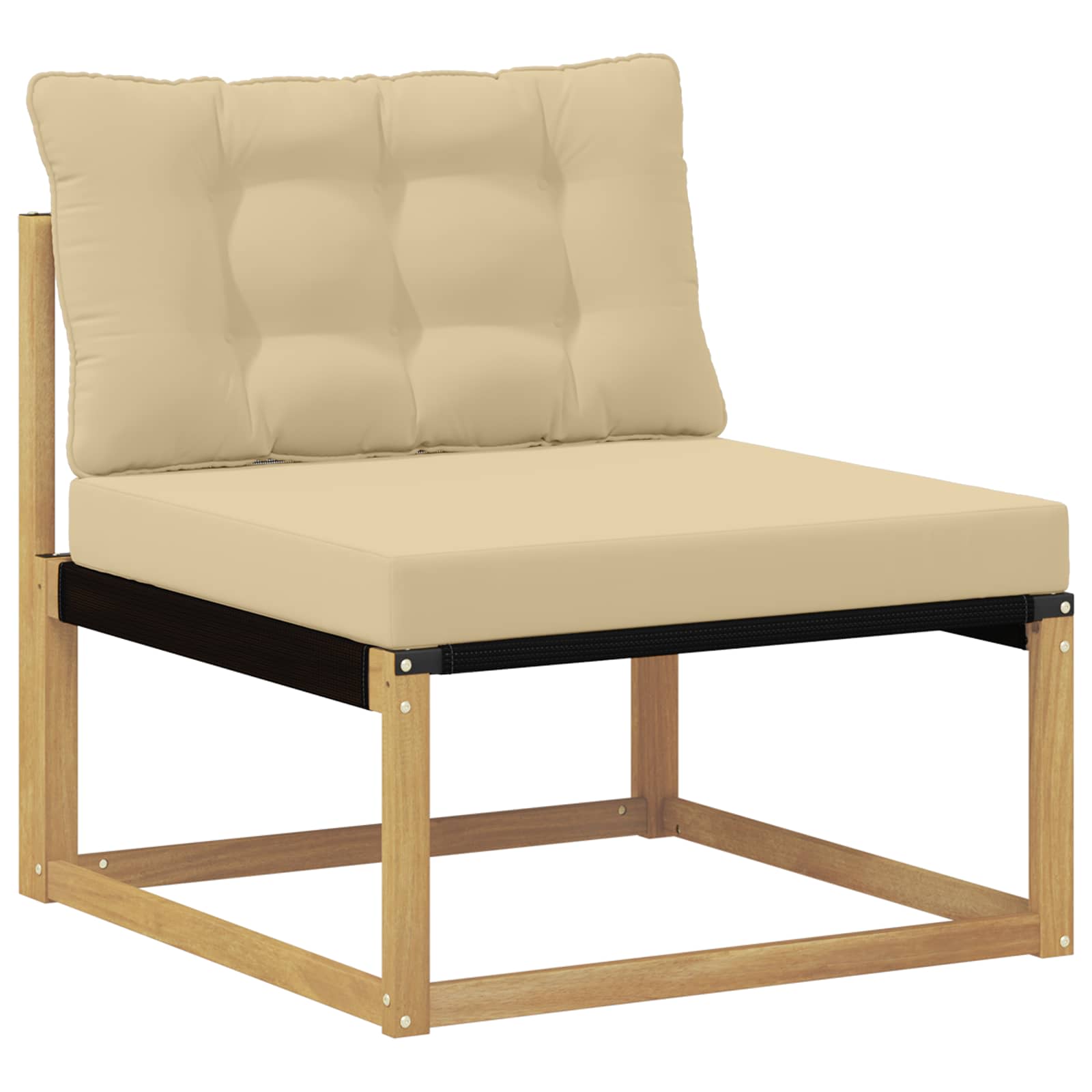 Outdoor Mittelsofa mit Kissen Weiß 79 x 83 x 73 cm Stahl