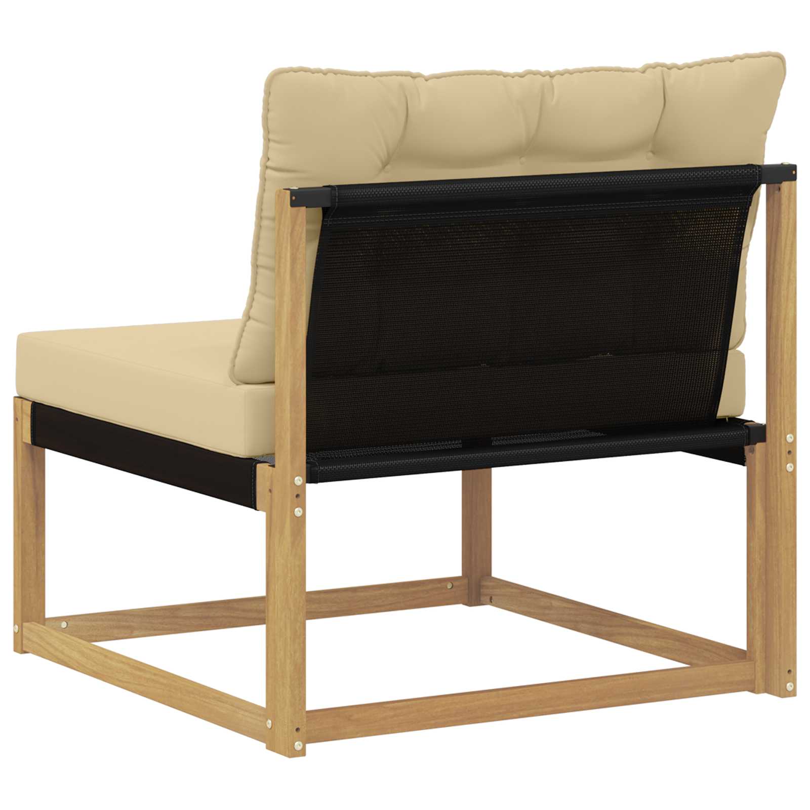 Outdoor Mittelsofa mit Kissen Weiß 79 x 83 x 73 cm Stahl