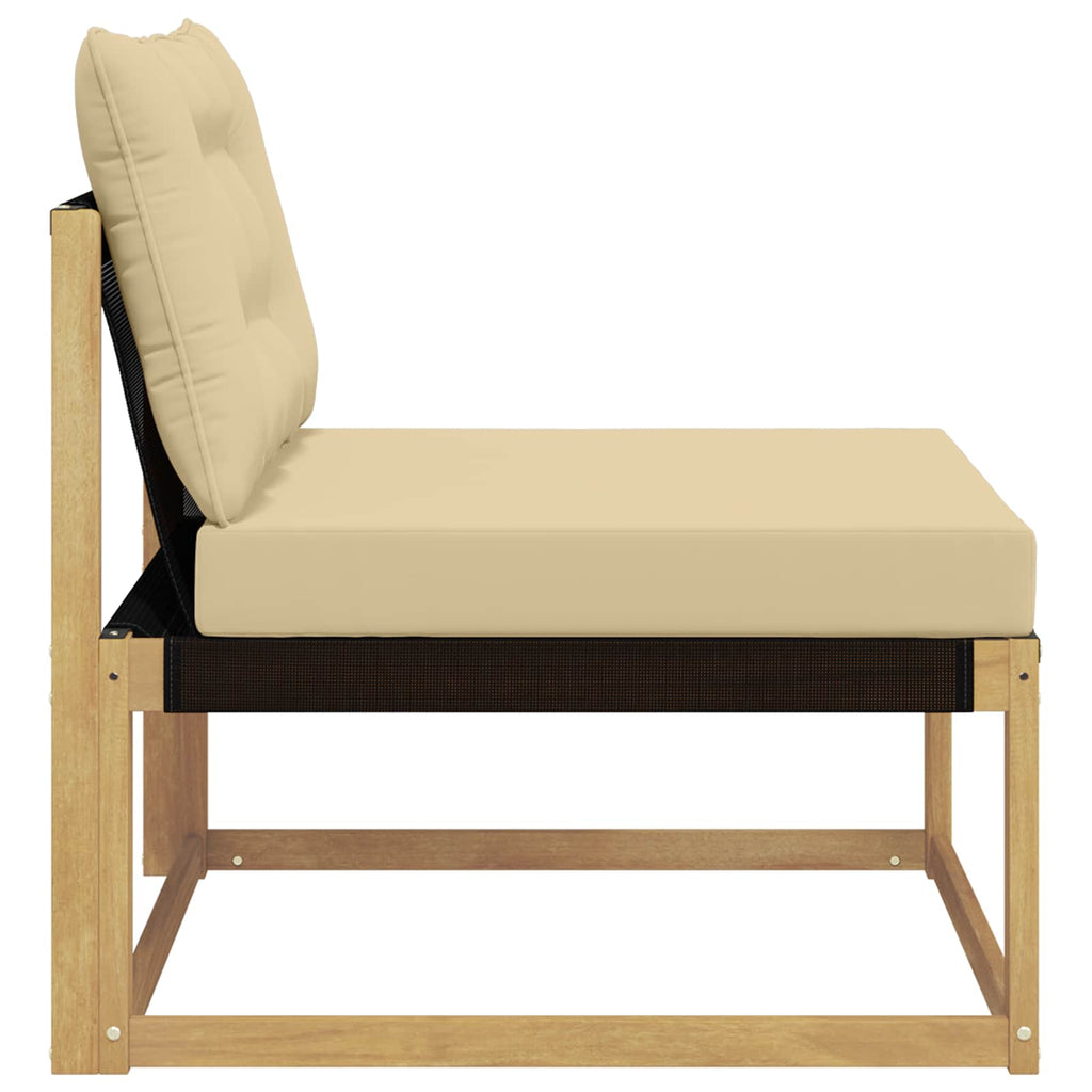 Outdoor Mittelsofa mit Kissen Weiß 79 x 83 x 73 cm Stahl