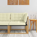 Outdoor Ecksofa Massives Akazienholz und Textilene Weiß