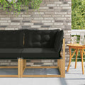 Outdoor Ecksofa Massives Akazienholz und Textilene Weiß