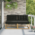 Outdoor Mittelsofa Massives Akazienholz und Textilene Weiß