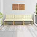 Outdoor Mittelsofa Massives Akazienholz und Textilene Weiß