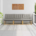 Outdoor Mittelsofa Massives Akazienholz und Textilene Weiß