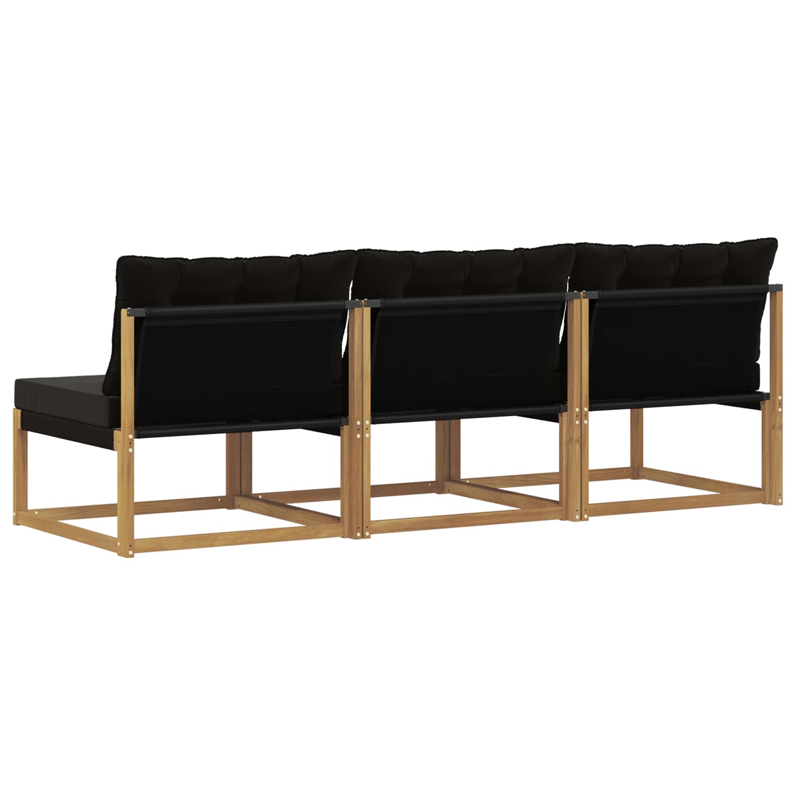 Outdoor Mittelsofa Massives Akazienholz und Textilene Weiß