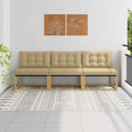 Outdoor Mittelsofa Massives Akazienholz und Textilene Weiß