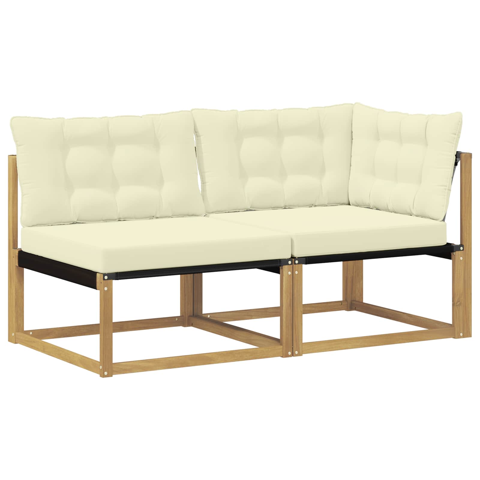 Sectional Sofa Einheiten mit Kissen Weiß 162,5 x 83 x 73 cm