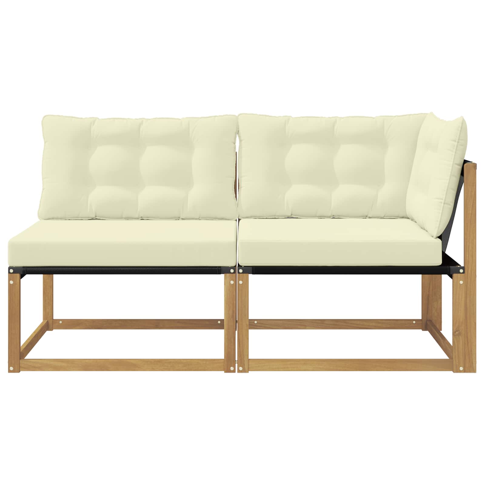 Sectional Sofa Einheiten mit Kissen Weiß 162,5 x 83 x 73 cm