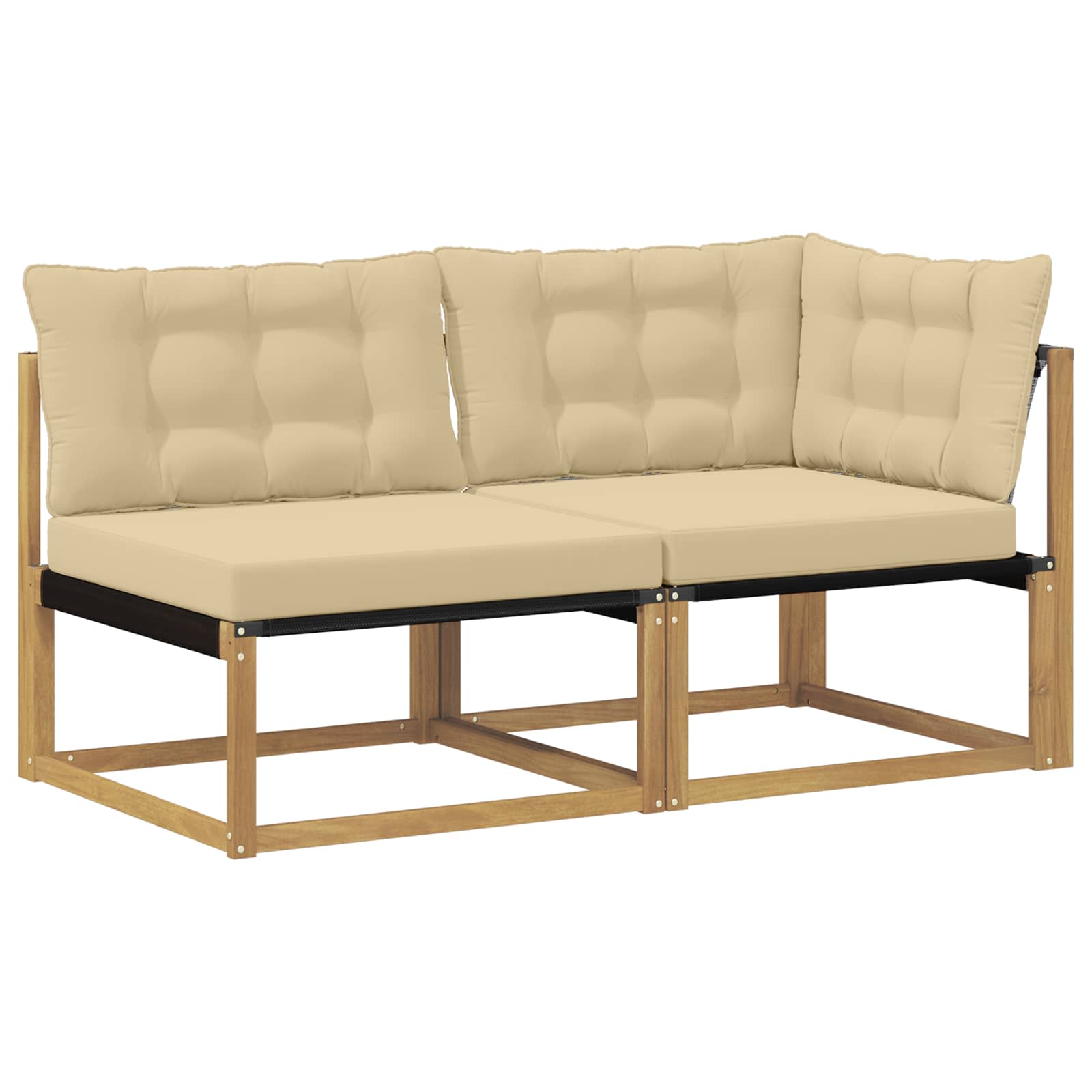 Sectional Sofa Einheiten mit Kissen Weiß 162,5 x 83 x 73 cm