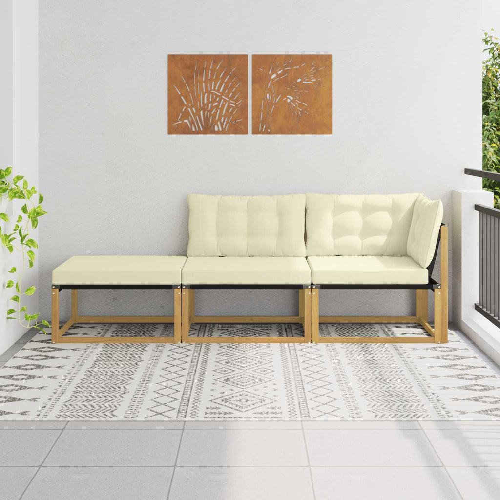 Sectional Sofa Einheiten mit Kissen Weiß 241,5 x 83 x 73 cm