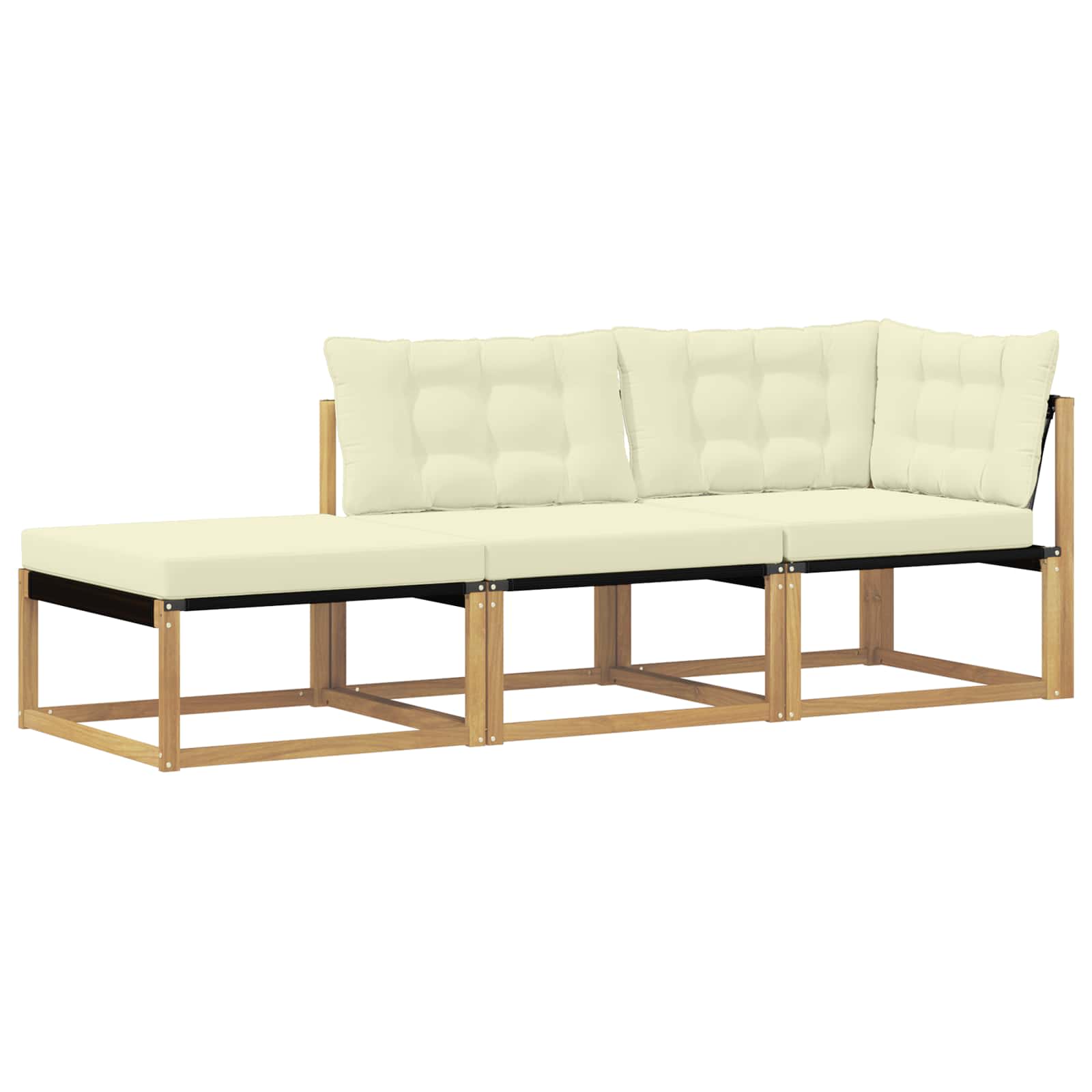 Sectional Sofa Einheiten mit Kissen Weiß 241,5 x 83 x 73 cm