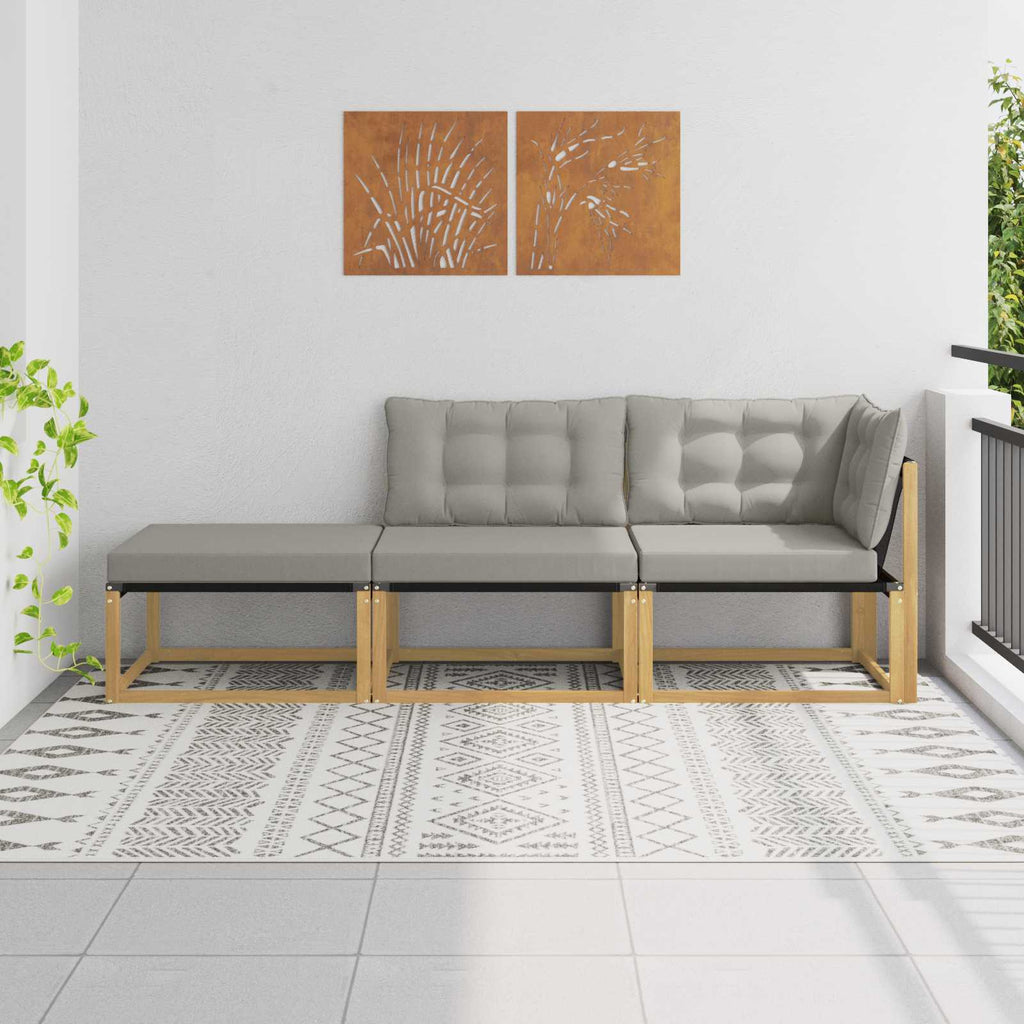 Outdoor-Sofagarnitur Weiß und Hellgrau 241,5 x 83 x 73 cm
