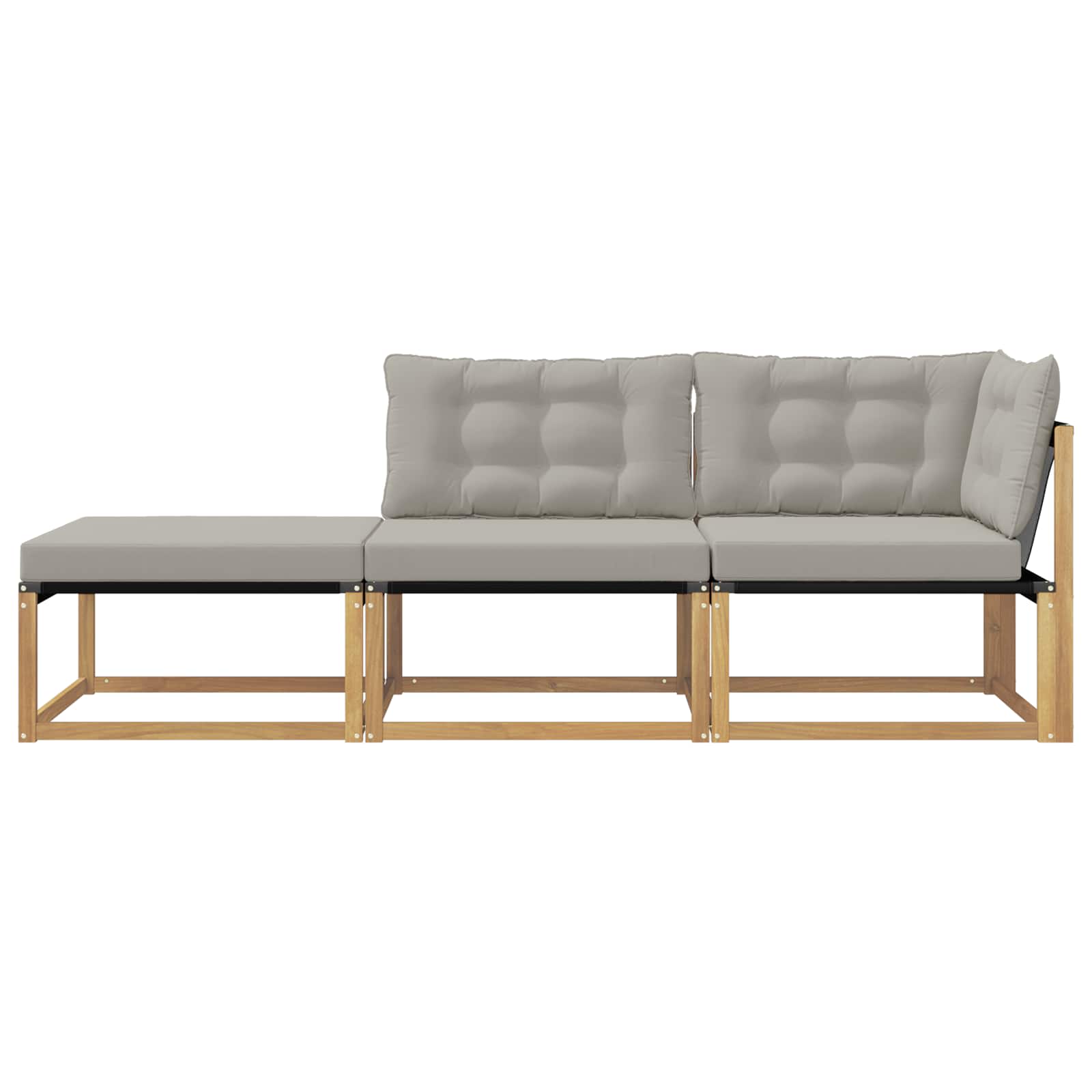 Outdoor-Sofagarnitur Weiß und Hellgrau 241,5 x 83 x 73 cm
