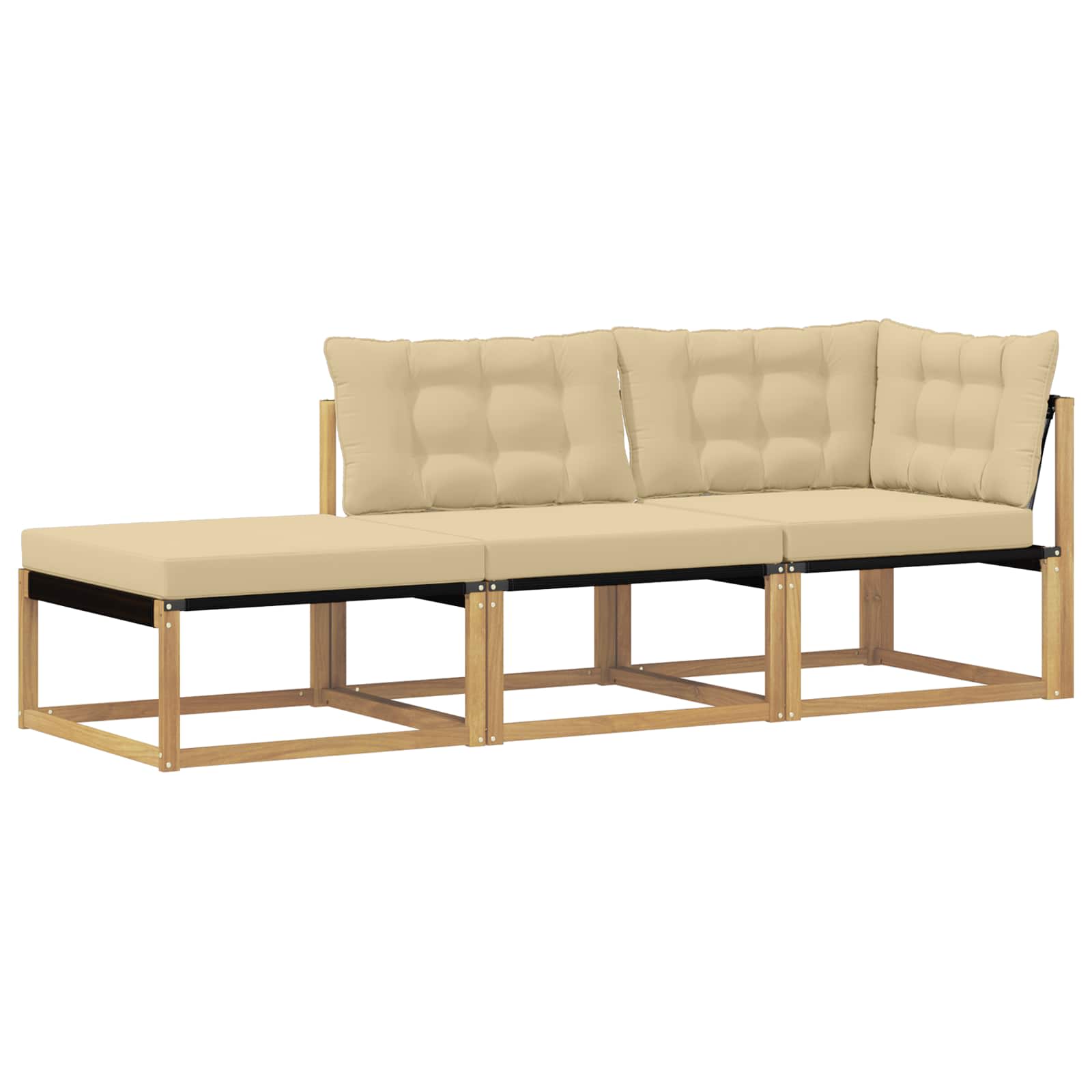Sectional Sofa Einheiten mit Kissen Weiß 241,5 x 83 x 73 cm