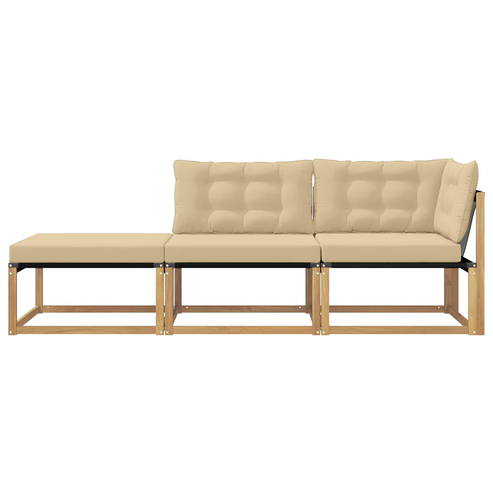 Sectional Sofa Einheiten mit Kissen Weiß 241,5 x 83 x 73 cm