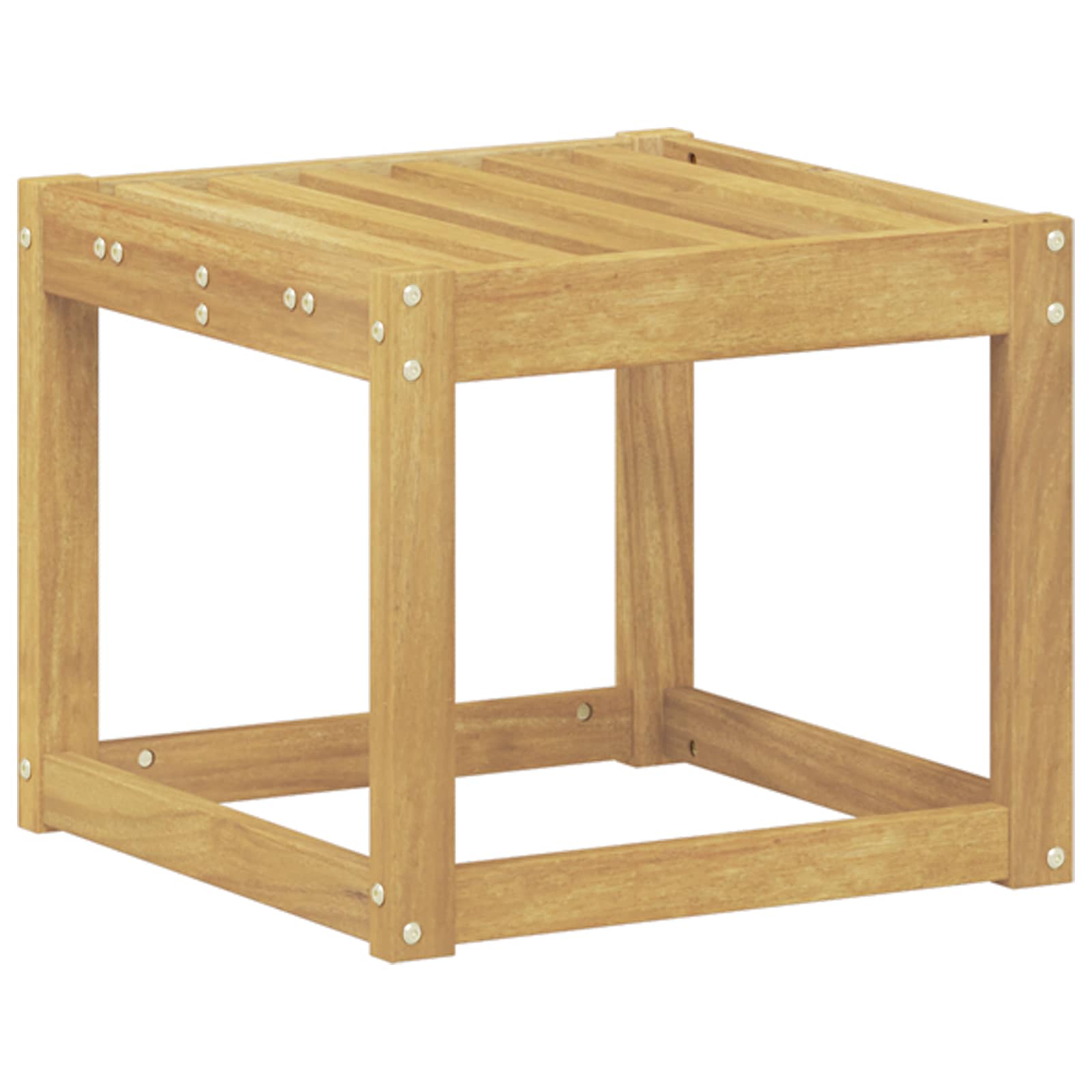 Outdoor Hocker Bank Weiß 43 x 43 x 37 cm Massivholz Akazie