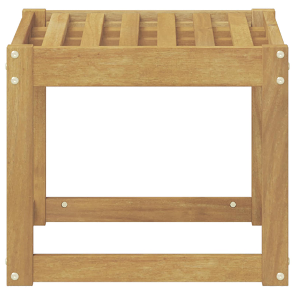 Outdoor Hocker Bank Weiß 43 x 43 x 37 cm Massivholz Akazie