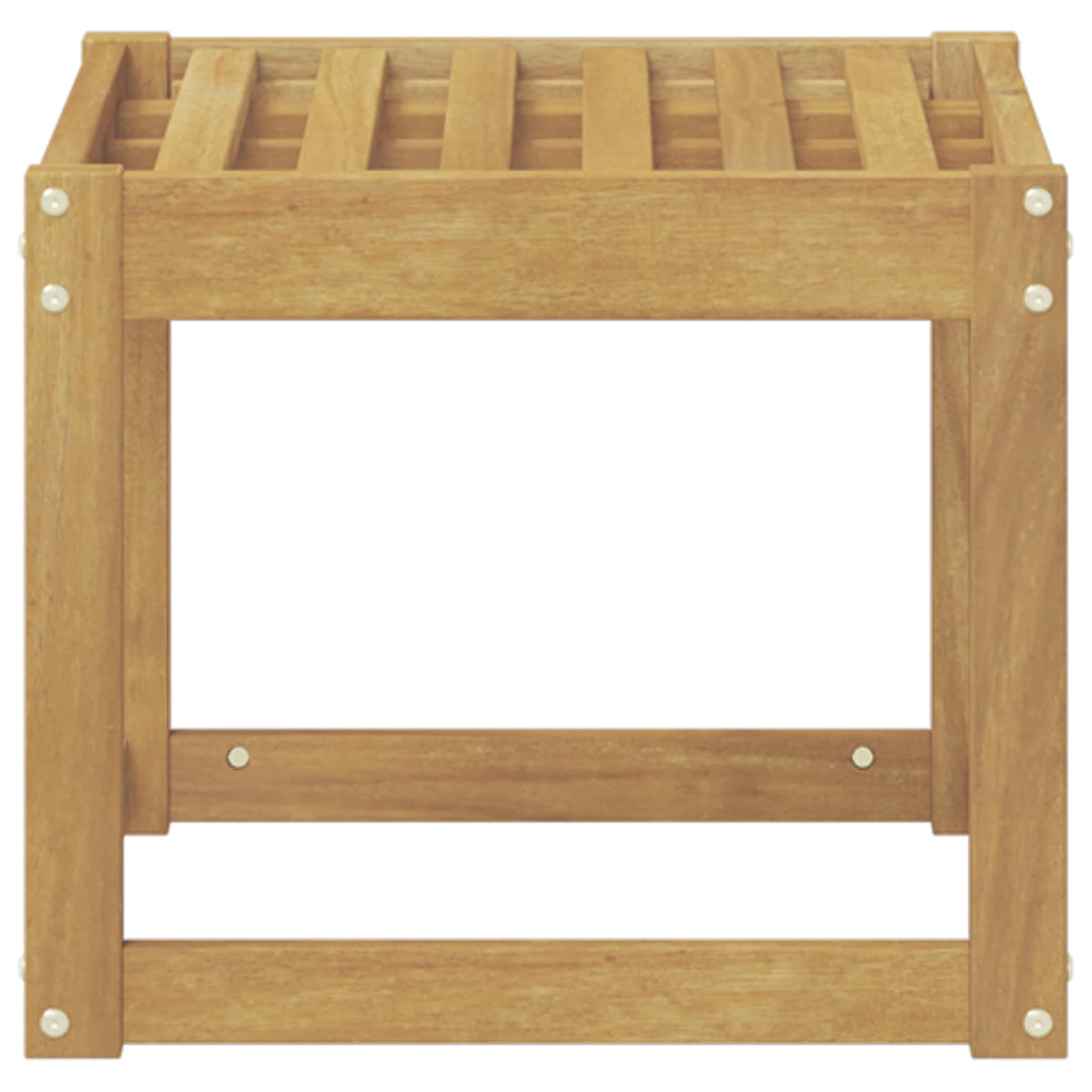 Outdoor Hocker Bank Weiß 43 x 43 x 37 cm Massivholz Akazie