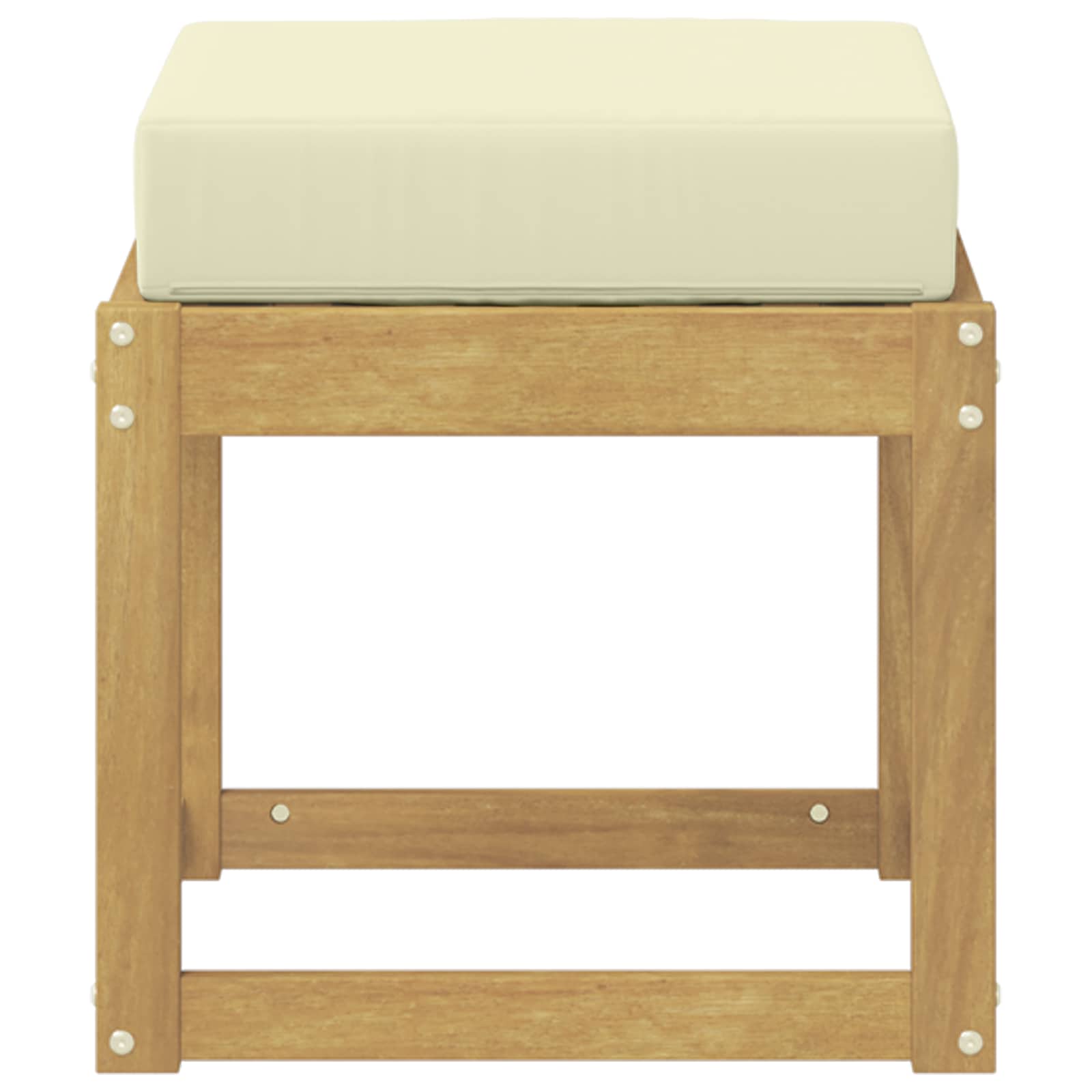 Outdoor Hocker Bank Weiß 43 x 43 x 45 cm Massivholz Akazie
