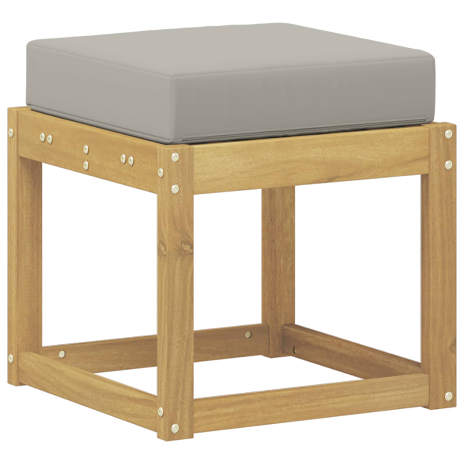 Outdoor Hocker Bank Weiß 43 x 43 x 45 cm Massivholz Akazie