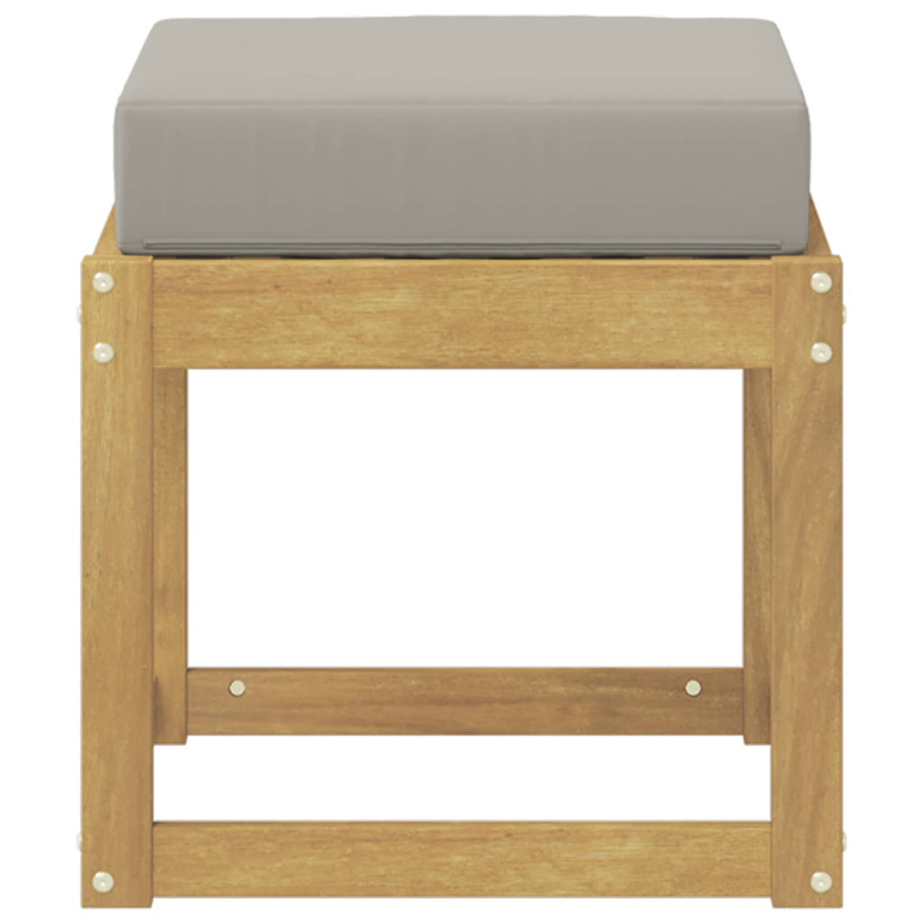 Outdoor Hocker Bank Weiß 43 x 43 x 45 cm Massivholz Akazie