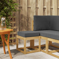 Outdoor Hocker Bank Weiß 43 x 43 x 45 cm Massivholz Akazie