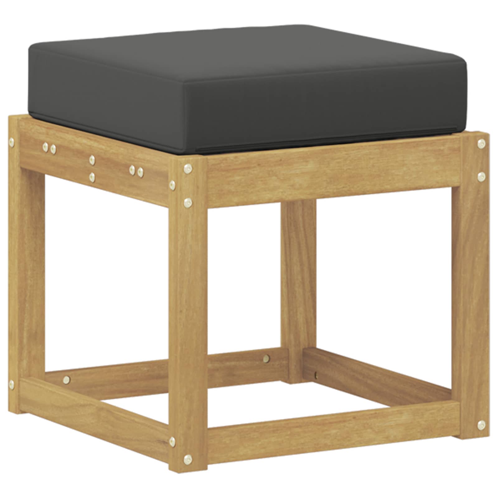 Outdoor Hocker Bank Weiß 43 x 43 x 45 cm Massivholz Akazie