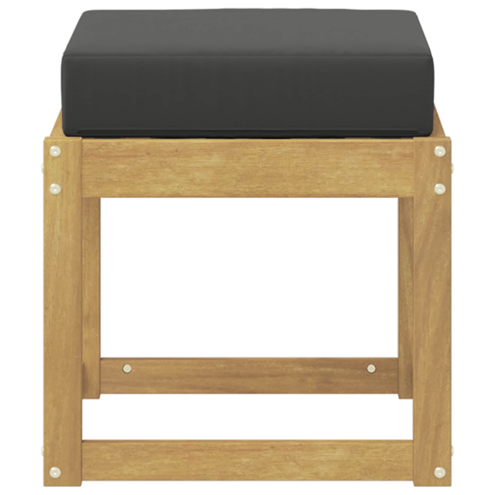 Outdoor Hocker Bank Weiß 43 x 43 x 45 cm Massivholz Akazie