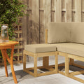 Outdoor Hocker Bank Weiß 43 x 43 x 45 cm Massivholz Akazie