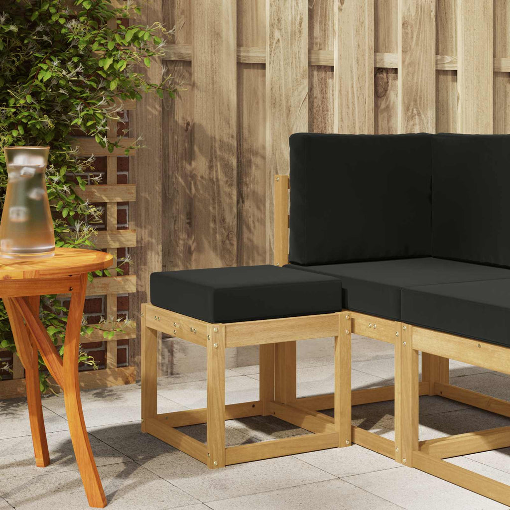 Outdoor Hocker Bank Weiß 43 x 43 x 45 cm Massivholz Akazie
